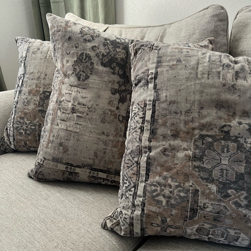 THREE COVERS ONLY Pottery Barn Zayden Printed Velvet Pillow